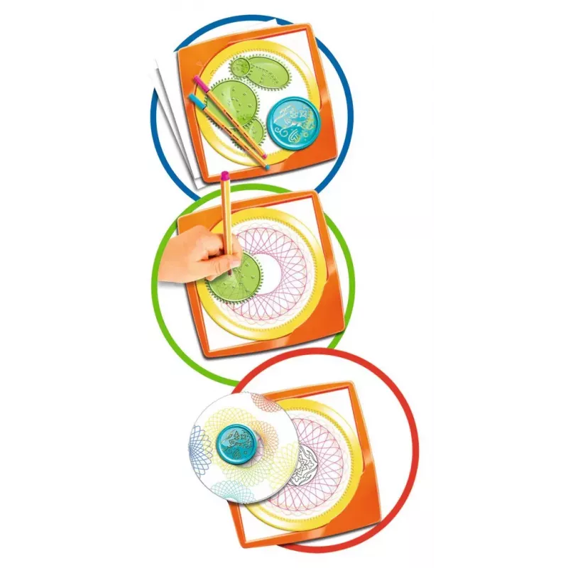 Laste spirograaf Ravensburger 297740 šablooni ja 2 markeriga, mitmevärviline, vanusele 6+