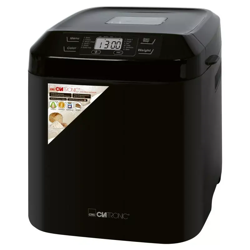 Leivamasin CLATRONIC BBA 3774 550W – 3 L vorm, kuni 1,5 kg päts, 12 programmi, LCD taimer