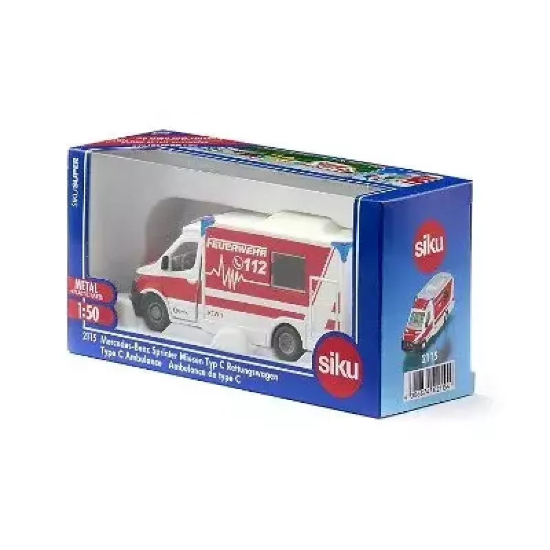 Siku Mercedes-Benz Sprinter Miesen Type C kiirabiauto mudel Eelmonteeritud 1:50