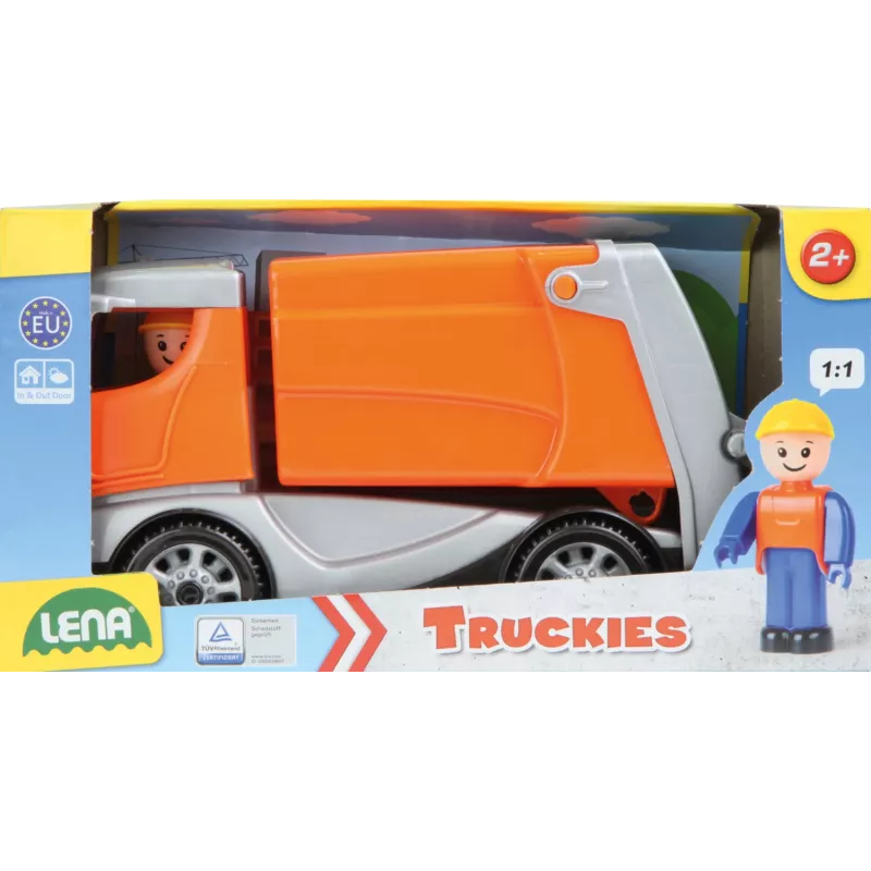 Lena Truckies Prügiauto, Veoauto, 2 a, Plastik, Hall, Oranž