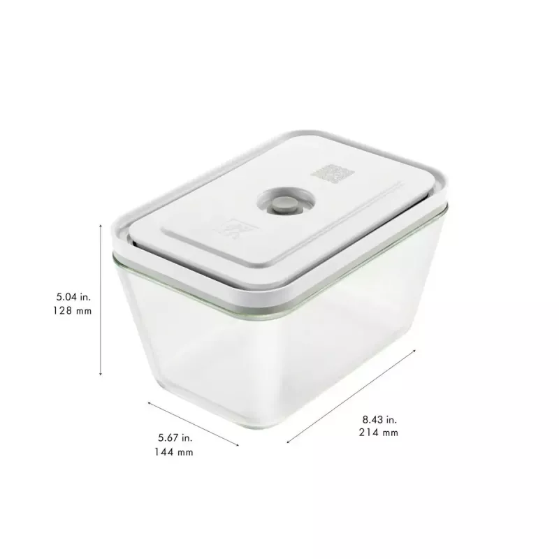 Toiduhoidla ZWILLING FRESH & SAVE ristkülikukujuline klaasist 1,6 L, lukustatav plastkaas, ahju-/mikrolaineahjukindel