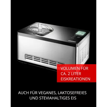 Unold 48845 jäätisemasin Kompressor-jäätisemasin 2 L 180 W Must, Roostevaba teras