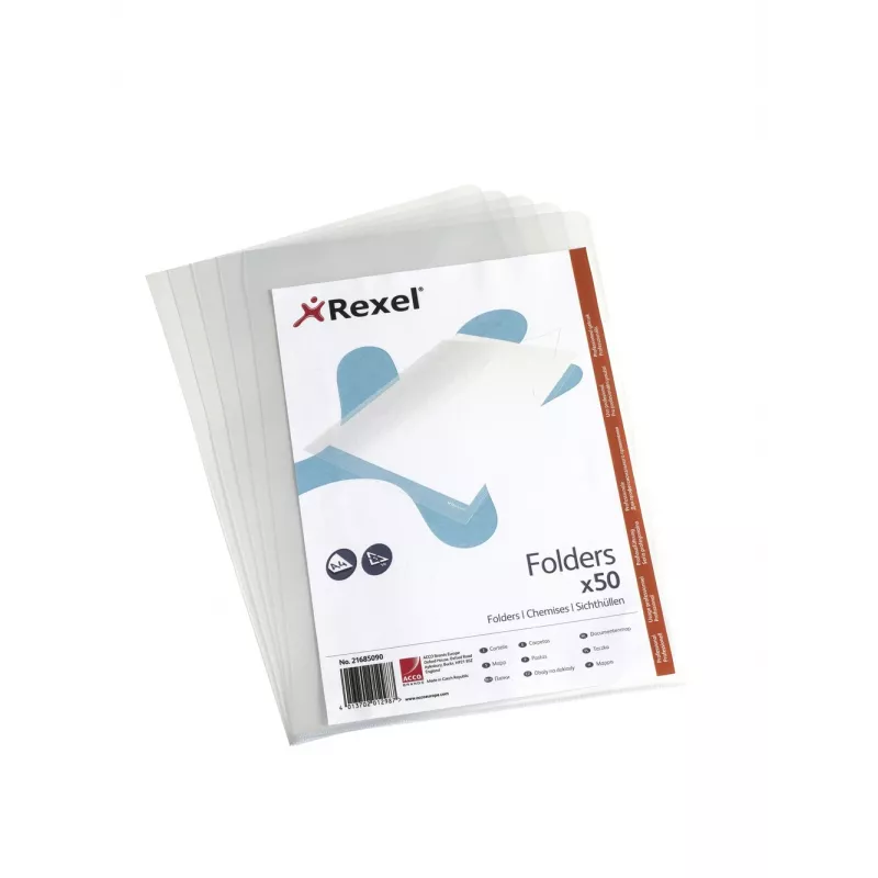 Rexel Crystal L Folder A4 Clear (50), 210 x 297 mm (A4), läbipaistev, polüpropüleen (PP), 221 mm, 312 mm, 15 mm