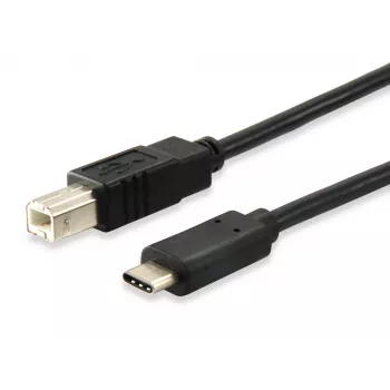 Equip USB 2.0 Type C - Type B kaabel, 1 m, USB B, USB C, USB 2.0, isane/isane, must