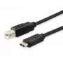 Equip USB 2.0 Type C - Type B kaabel, 1 m, USB B, USB C, USB 2.0, isane/isane, must