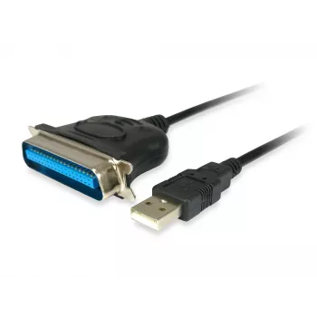 Equip USB-parallel adapterkaabel, must, USB A, Centronics 36, 60 g, 1 tk, 175 mm