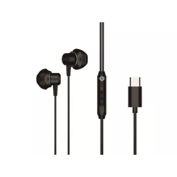 Juhtmega kõrvasisene kõrvaklappide peakomplekt CONCEPTRONIC BRENDAN04B — USB-C, 20–20000 Hz, 1,2 m kaabel, 14 g, must