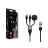 USB A kuni 2× USB-C 3-ühes kiirlaadimisandmekaabel Conceptronic ETTA08B15 — 1,5 m, USB 2.0, 5 A, Apple Watchi laadija, 100 W E‑Mark