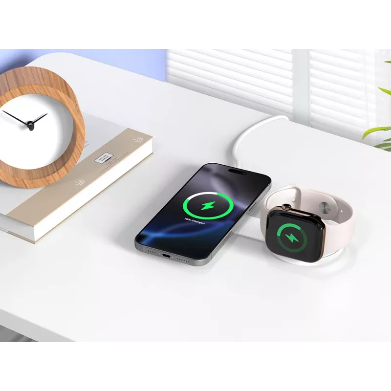 Conceptronic GORGON04W 2-in-1 kokkupandav magnetiline Qi2 25W juhtmevaba laadija