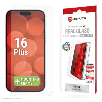 Displex ekraanikaitse + ümbris Apple iPhone 16 Plus jaoks, Eco paigaldusraam, kriimustuskindel