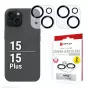 Displex Full Cover Camera Lens Glass iPhone 15/15 Plus, 10H, täielik kaamerakaitse, Quick Mount, 2 tk