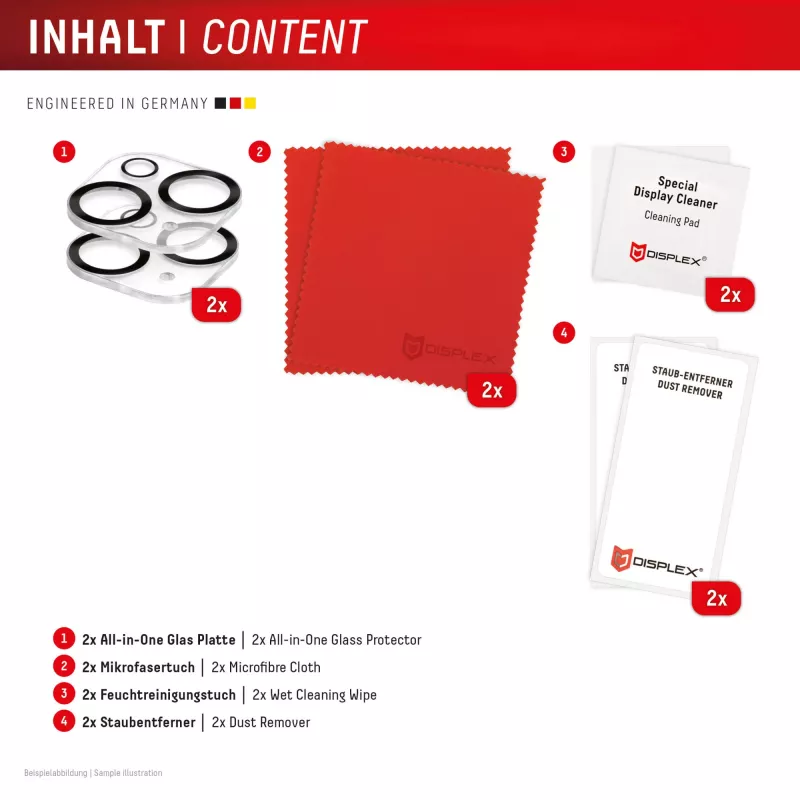 Displex Full Cover Camera Lens Glass iPhone 15/15 Plus, 10H, täielik kaamerakaitse, Quick Mount, 2 tk
