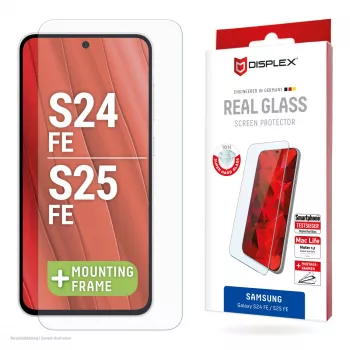 Displexi ekraanikaitse (10H) Samsung Galaxy S25 FE/S24 FE jaoks, Eco kinnitusraam, kriimustuskindel