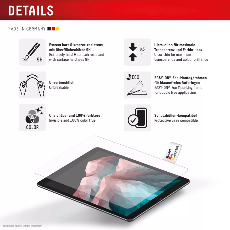 Displex tahvelarvuti klaas (9H) Samsung Galaxy Tab S11 jaoks, Eco paigaldusraam, purunematu