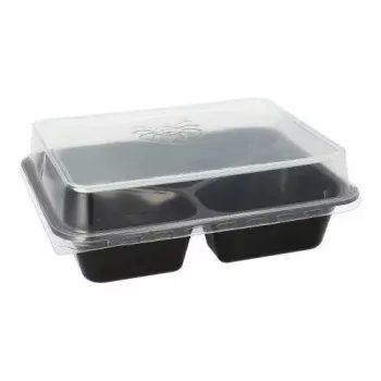 Papstar 96554 Ühekordne toidu säilitamise konteiner Must PET 227x178x45mm