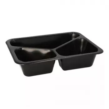 Papstar 96554 Ühekordne toidu säilitamise konteiner Must PET 227x178x45mm