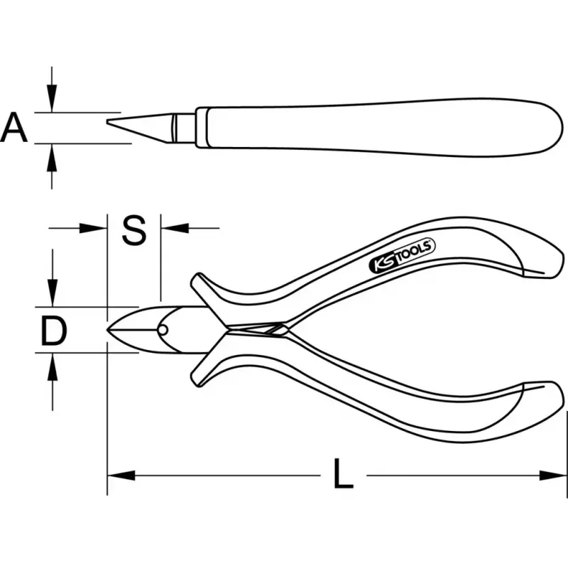 Tangid KS Tools 500.7024 teras, pikkus 120 mm