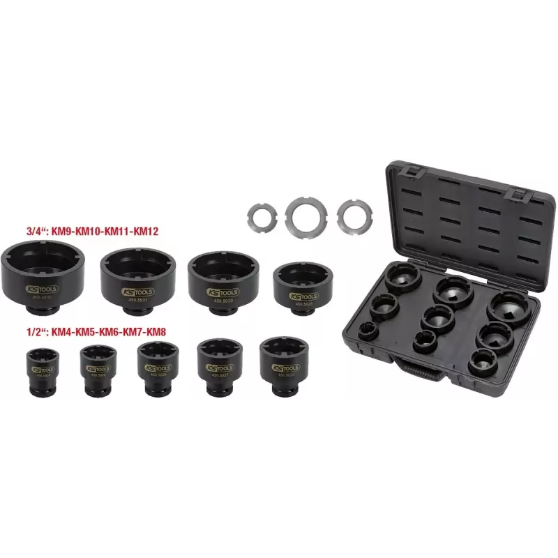Padrunikomplekt KS Tools 450.5020 — 9 padrunipead, kaal 7,82 kg