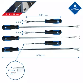 Brilliant Tools BT511045 sõidukiremondi-/hooldustööriist, 6-osaline siseviimistlusklambrite väljatõmbesari
