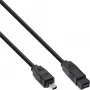 InLine FireWire 400 kuni 800 1394b kaabel 4/9 kontakti isane 1,8 m must