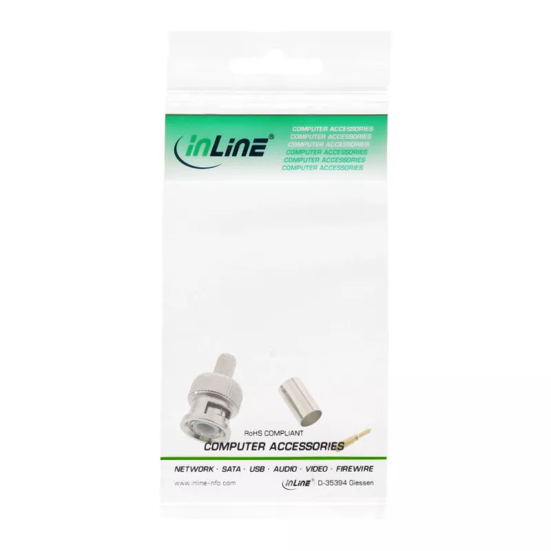 InLine BNC Crimping Plug for RG59 Video kaabel, Bronze, 7 g, 70 mm, 123 mm, 15 mm, 9 g