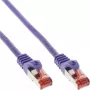 InLine plaasterkaabel S/FTP PiMF Cat.6 250MHz PVC vask lilla 7,5m