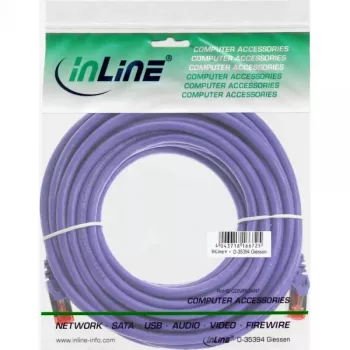 InLine plaasterkaabel S/FTP PiMF Cat.6 250MHz PVC vask lilla 7,5m