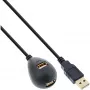 InLine USB 2.0 kaabel, tüüp A isane / emane, alusega, must, 2 m