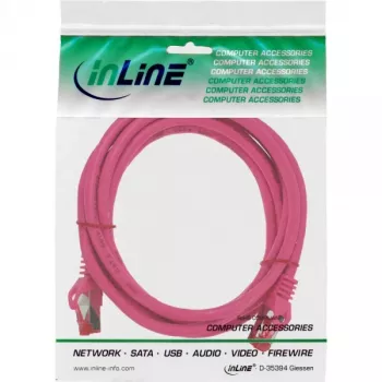 InLine patch-kaabel S/FTP PiMF Cat.6 250MHz PVC vask roosa 3m
