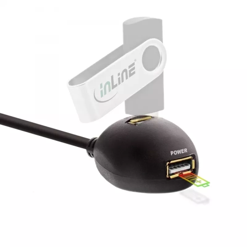 InLine USB 3.2 Gen.1 kaabel USB Type A M / A F + toide, alusega, must, 2m