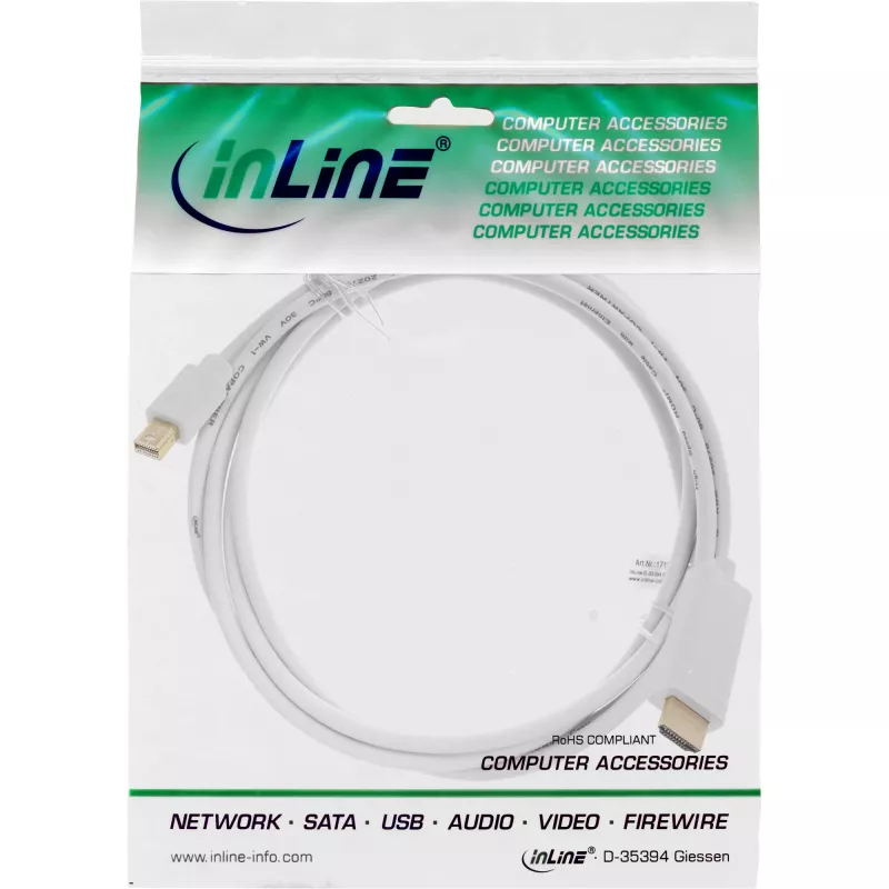 InLine Mini DisplayPort HDMI-le 4K2K heliga adapterkaabel 4K2K 5m