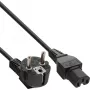 InLine toitekaabel, CEE7/7 nurga all C15 sirgele, 3 x 1mm², must, 3m