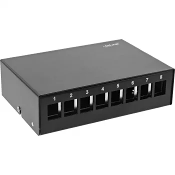 InLine lauakonsooli koondpunktikarp 8x Keystone RJ45, metall, must RAL9005