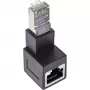 InLine plaastrijuhtme adapter Cat.6A, RJ45 isane / emane, 90° allapoole nurga all