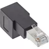 InLine plaastrijuhtme adapter Cat.6A, RJ45 isane / emane, 90° allapoole nurga all