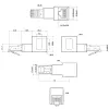 InLine plaastrijuhtme adapter Cat.6A, RJ45 isane / emane, 90° allapoole nurga all