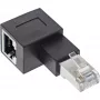 InLine parandusjuhtme adapter Cat.6A, RJ45 isane / emane, nurga all 90° vasakule