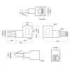 InLine parandusjuhtme adapter Cat.6A, RJ45 isane / emane, nurga all 90° vasakule