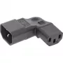 InLine toiteadapter IEC 60320 C14/C13, vasak-/parempoolne nurk, 3-kontaktiline IEC seade
