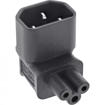 InLine toiteadapter IEC 60320 C14 / C5, üles/alla nurga all, 3-kontaktiline IEC-seade