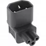InLine toiteadapter IEC 60320 C14 / C5, üles/alla nurga all, 3-kontaktiline IEC-seade