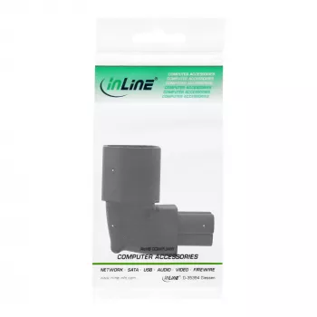 InLine toiteadapter IEC 60320 C14 / C5, üles/alla nurga all, 3-kontaktiline IEC-seade