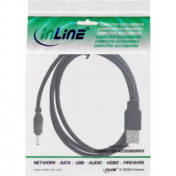 InLine USB alalisvoolu toiteadapteri kaabel, USB A-pistik pistik DC 3,5x1,35mm pesasse 3m