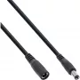 InLine DC pikenduskaabel, DC isane/emane 5.5x2.1mm, AWG 18, must 5m