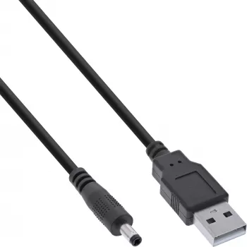 InLine USB DC toiteadapteri kaabel, USB A-pistik DC pistikusse 4,0x1,70mm, must, 1m