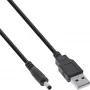 InLine USB DC toiteadapteri kaabel, USB A-pistik DC pistikusse 4,0x1,70mm, must, 1m