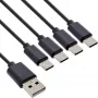 InLine USB 4in1 Y-laadimiskaabel, 1x USB-A isane 4x USB-C isasele, must 2m