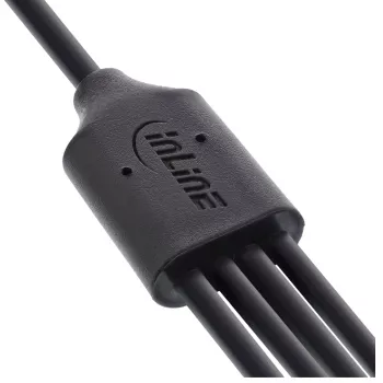InLine USB 4in1 Y-laadimiskaabel, 1x USB-A isane 4x USB-C isasele, must 2m
