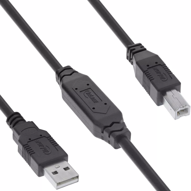 InLine USB 2.0 aktiivkaabel, USB-A isane USB-B isasele, 15m