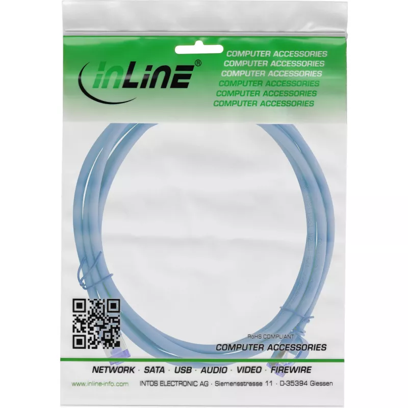 Võrgukaabel InLine® patch-kaabel õhuke 74914B RJ45 Cat.6A 1,5 m sinine